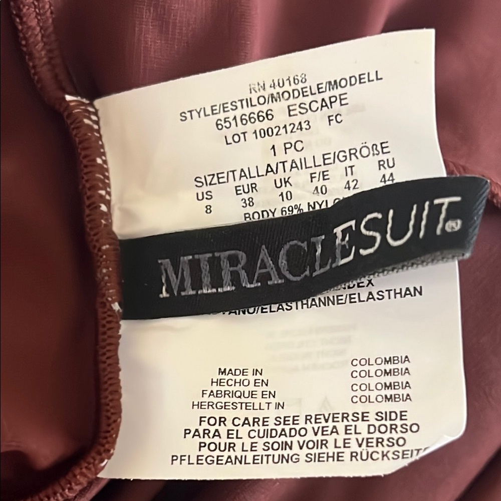 Miraclesuit Women's One Piece in Deep Brown - Picture 6 of 7